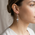 Aretes Cuarzo Blanco Flor