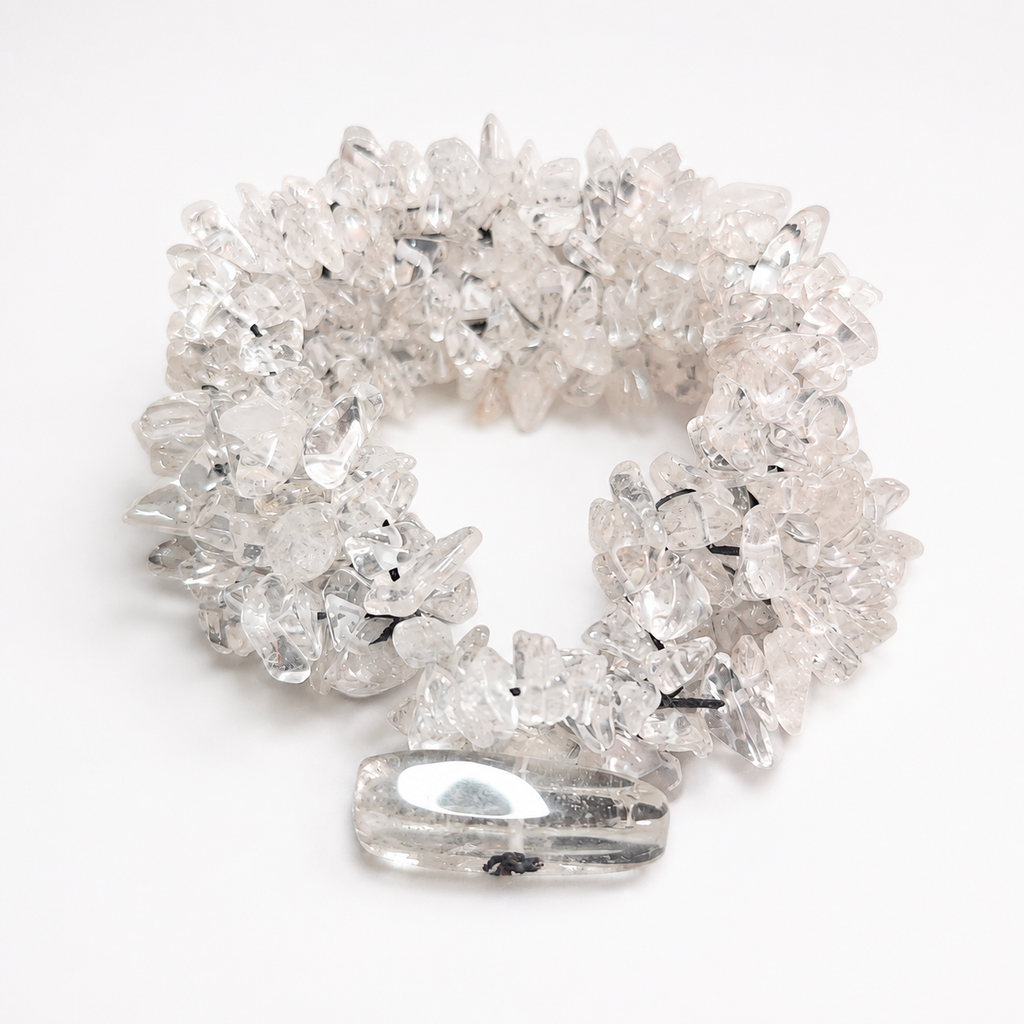 Brazalete de Cuarzo Blanco Natural en Chip