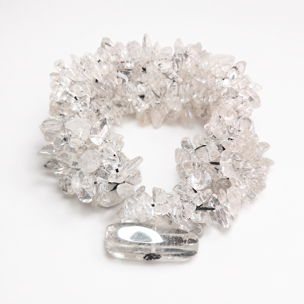 Brazalete de Cuarzo Blanco Natural en Chip
