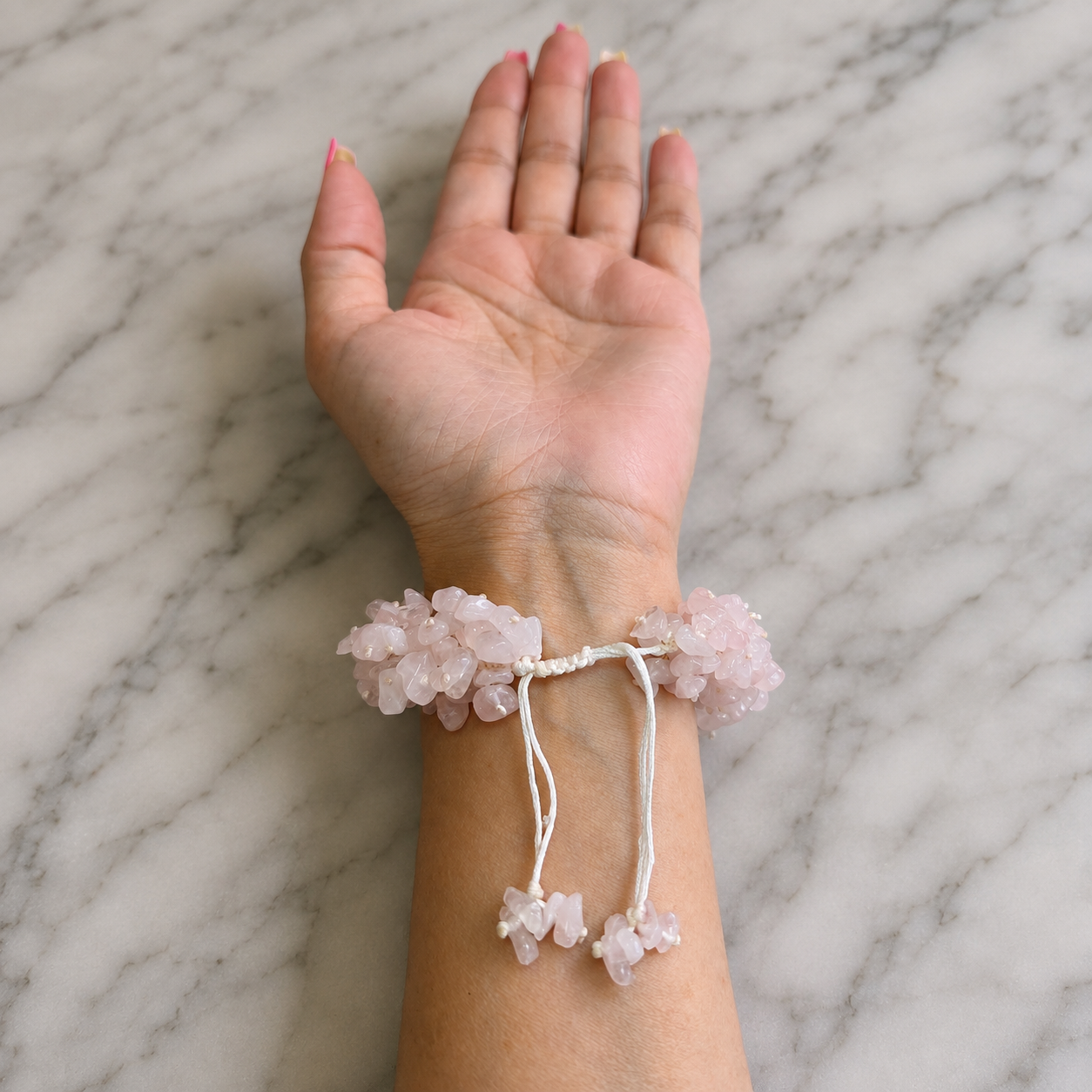 Brazalete Cuarzo Rosa