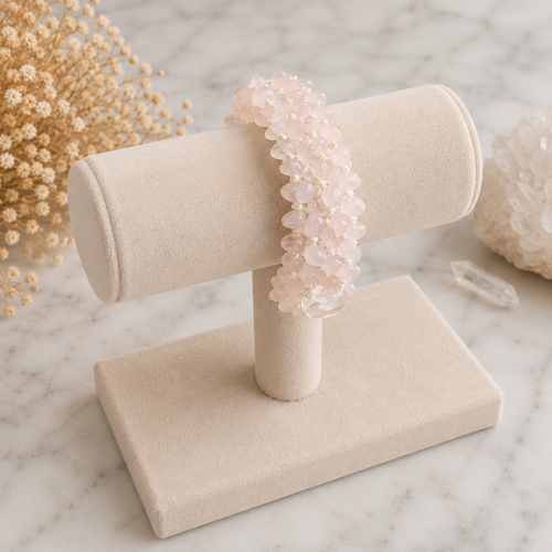 Brazalete Cuarzo Rosa