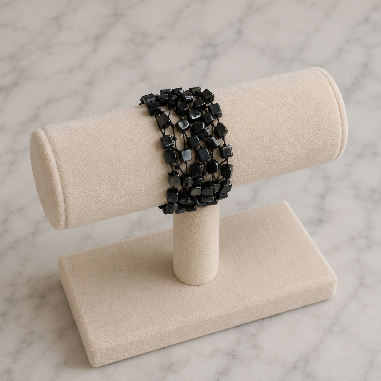 Brazalete Ónix Negro — Tejido