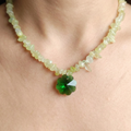 Collar Prehnita con Flor de Cristal
