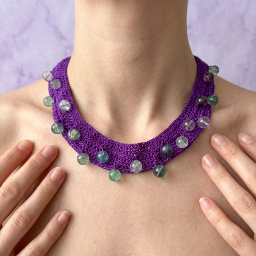 Collar Tejido Fluorita
