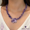 Collar Amatista Chip con Elefante