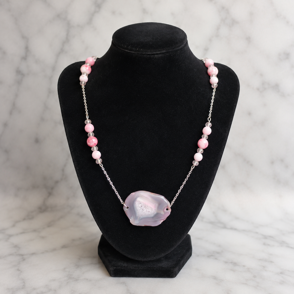Collar Jaspe y Ágata Rosa