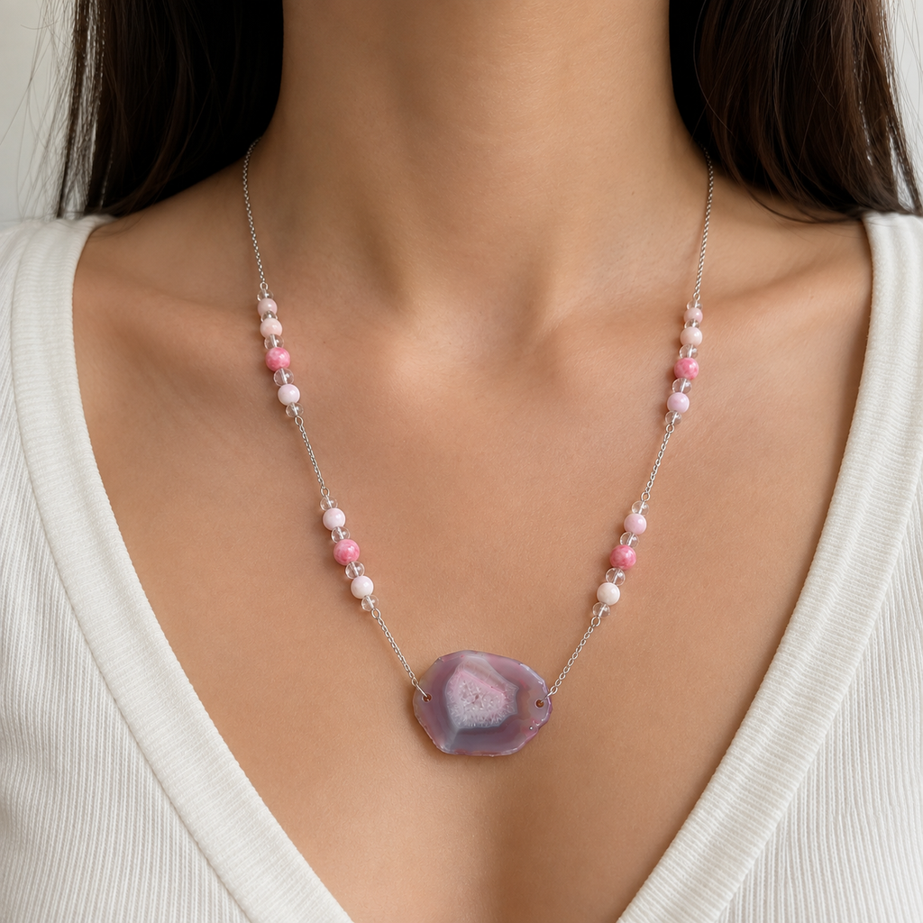 Collar Jaspe y Ágata Rosa