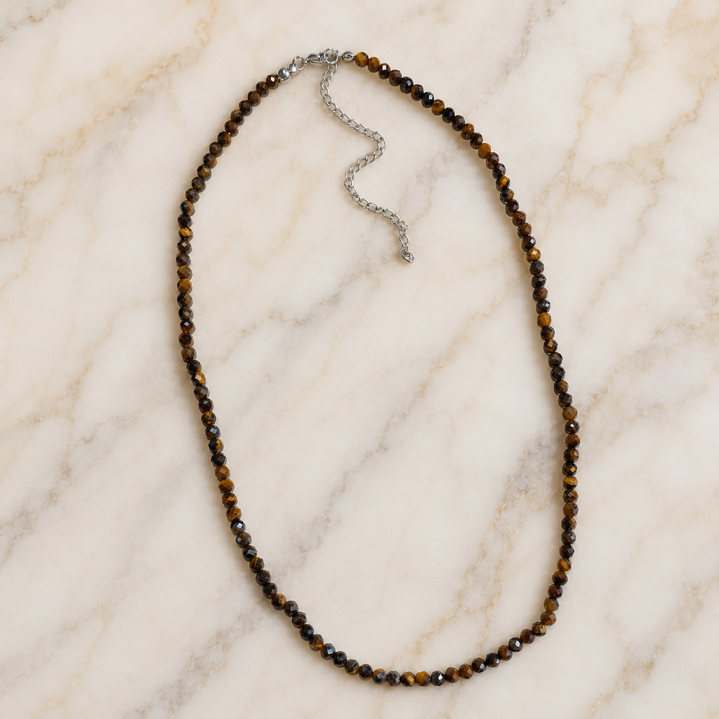 Collar Ojo de Tigre Facetado