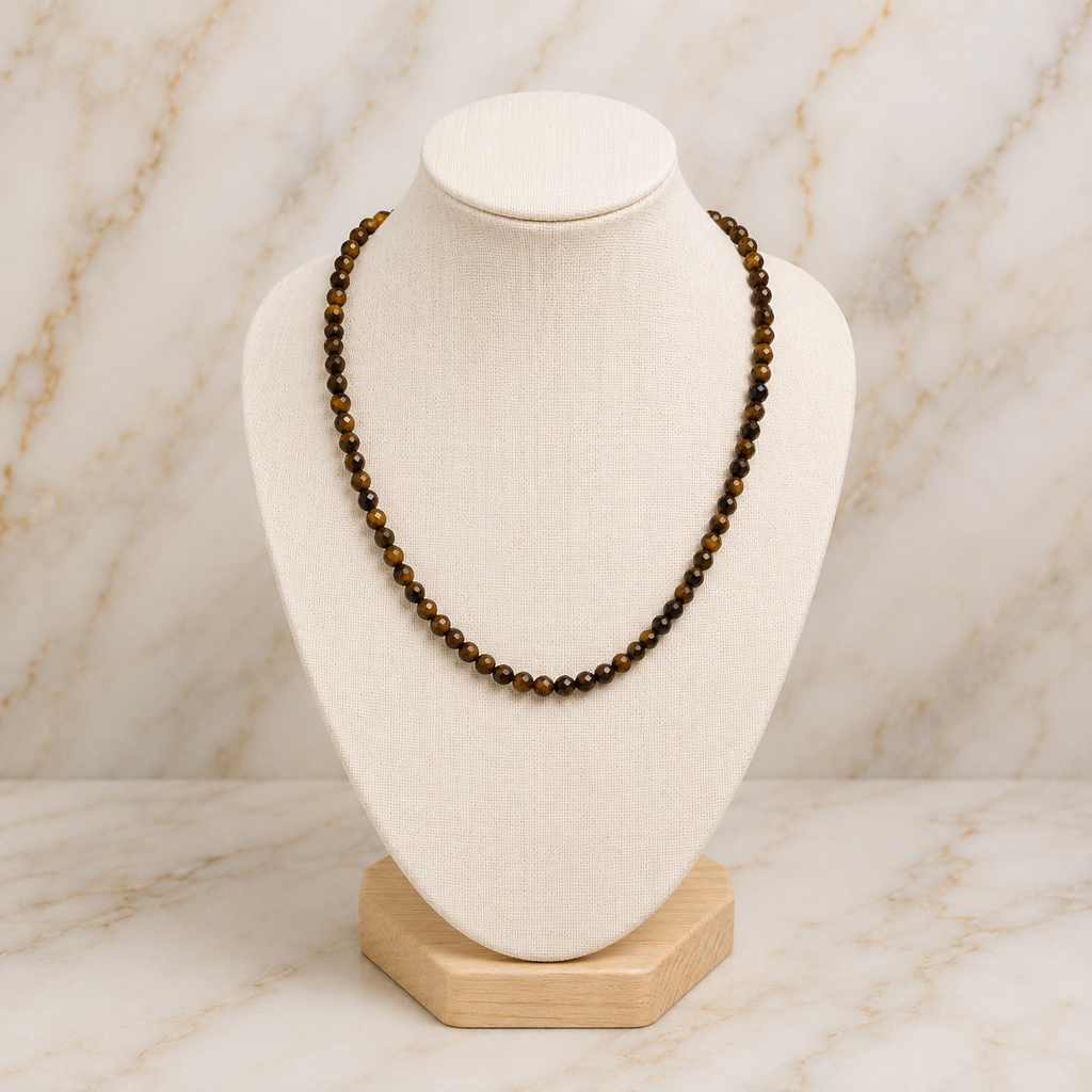 Collar Ojo de Tigre Facetado