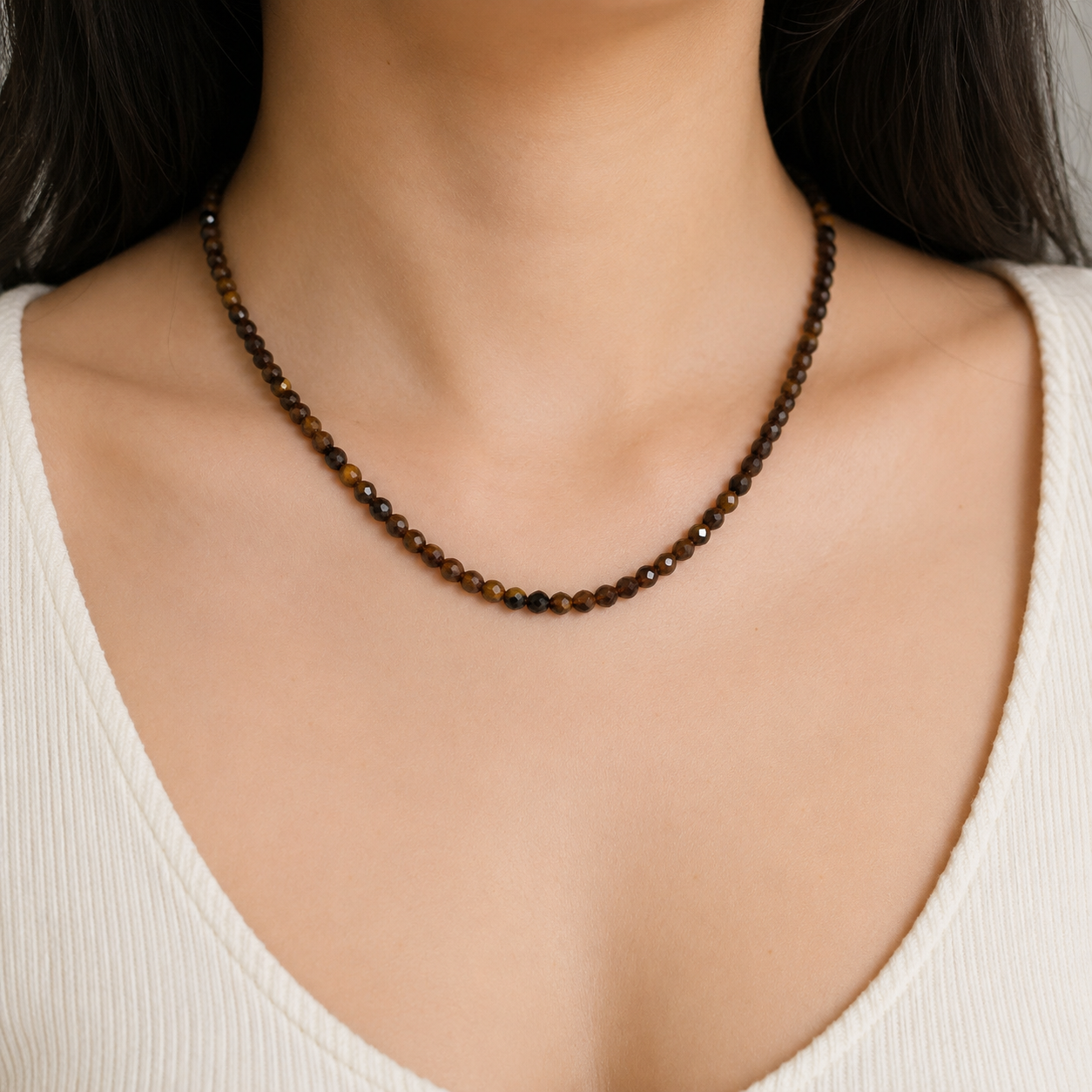 Collar Ojo de Tigre Facetado