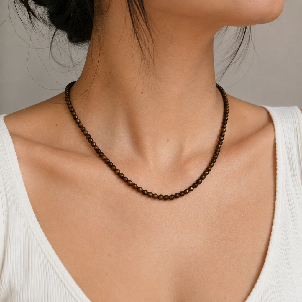 Collar Ojo de Tigre Facetado