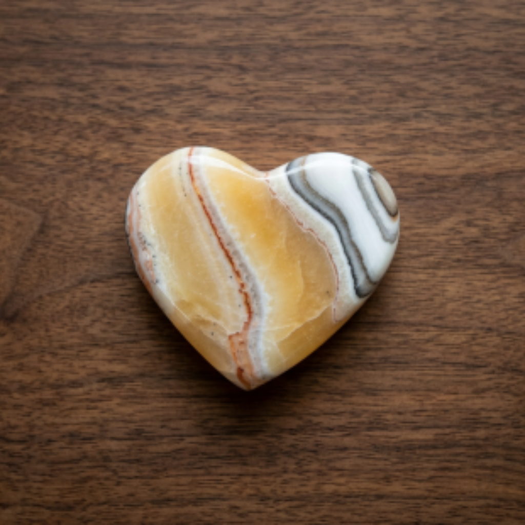 Corazón Quita Estrés Calcita Cebra