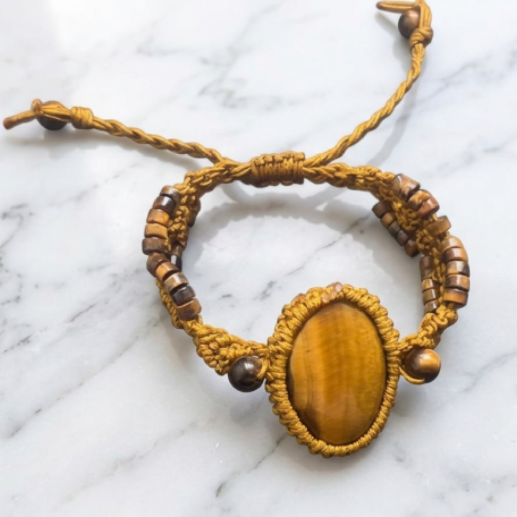 Pulsera Ojo de Tigre Macramé