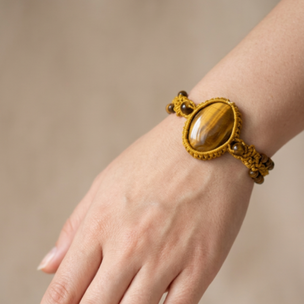 Pulsera Ojo de Tigre Macramé